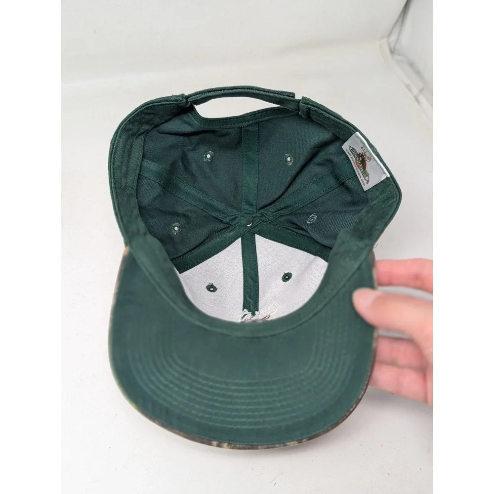 Buckmasters Cap Mens Green Camo Bill Embroidered Deer Hunting Hat Timberland VTG